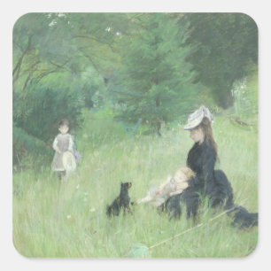 In einem Park, c.1874 Quadratischer Aufkleber