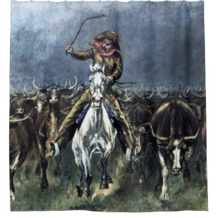 In einem Stampede Western Kunst & Kultur von Frede Duschvorhang