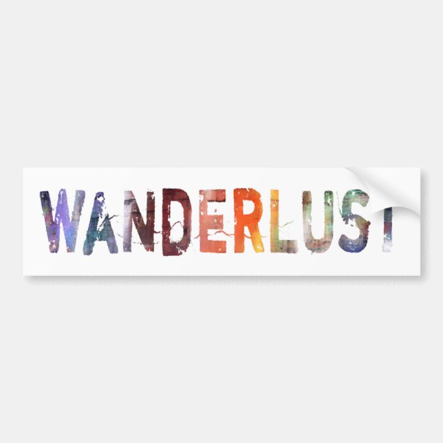 In einem Wort: Wanderlust Autoaufkleber (Vorne)