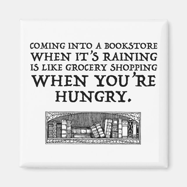 In einen Buchladen kommen, wenn es regnet Magnet (Vorne)