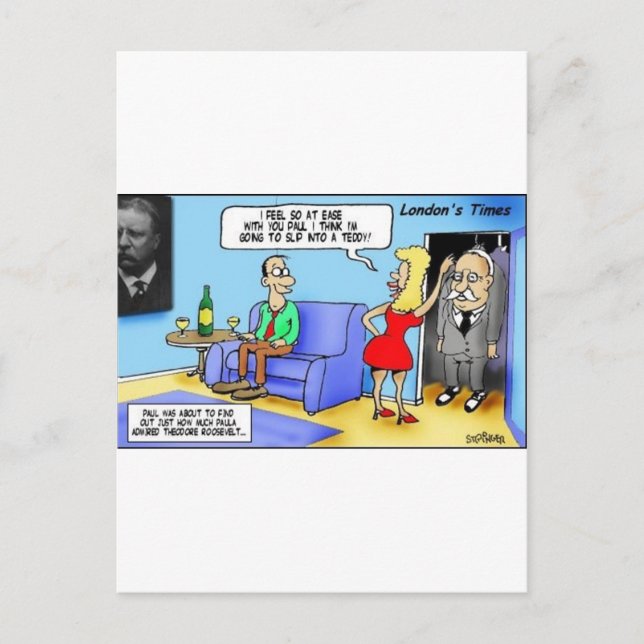 In einen Teddy gehen..Roosevelt Funny Gifts Tasse  Postkarte (Vorderseite)