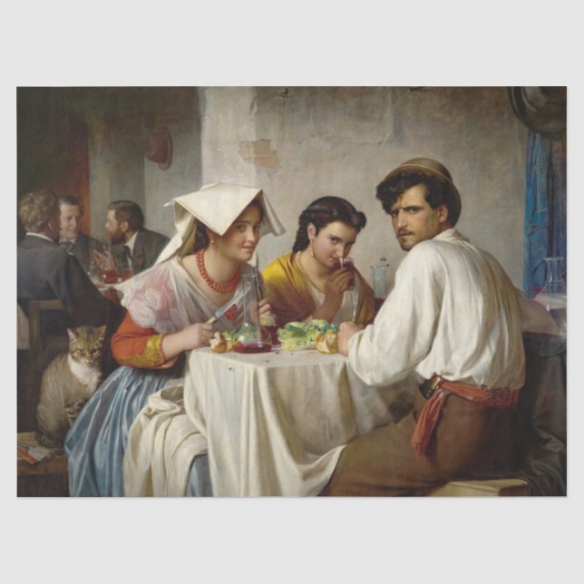 In einer römischen Osteria von Carl Bloch Seidenpapier (Vorderseite)