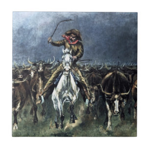 In einer Stampede gefangen Western Art von Frederi Fliese