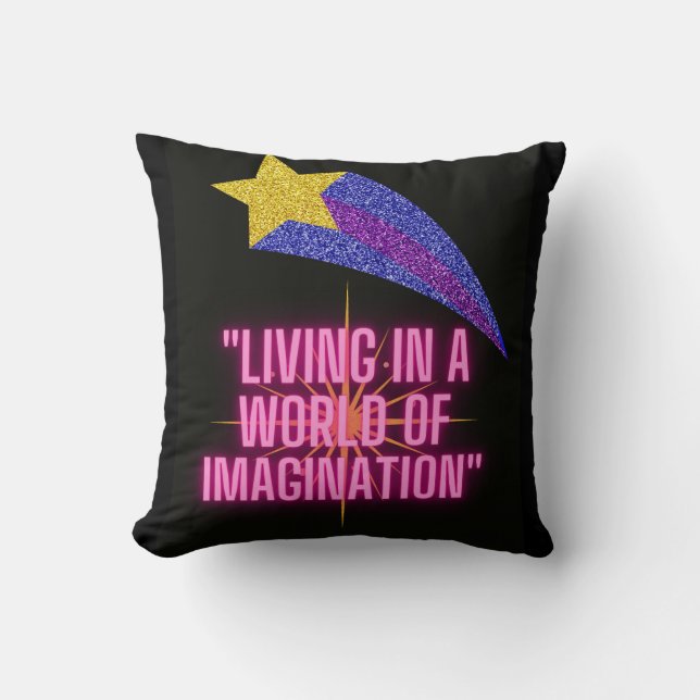 IN EINER WELT DER VORSTELLUNG LEBEN KISSEN (Vorderseite)