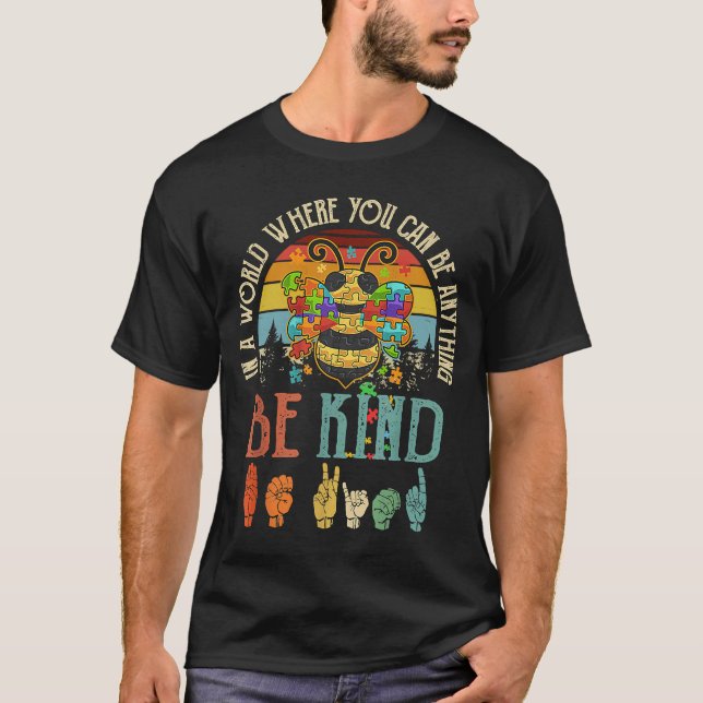 In einer Welt Niedliche Hummeln-Autismus T-Shirt (Vorderseite)