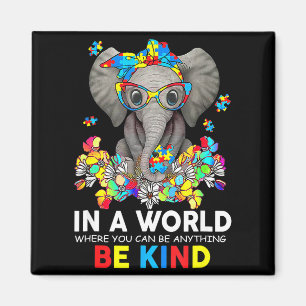 In einer Welt Sei Freundlich Süßer Elefant Autismu Magnet