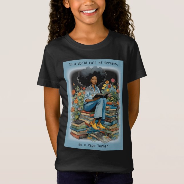 In einer Welt voller Bildschirme ist ein Page Turn T-Shirt (Vorderseite)