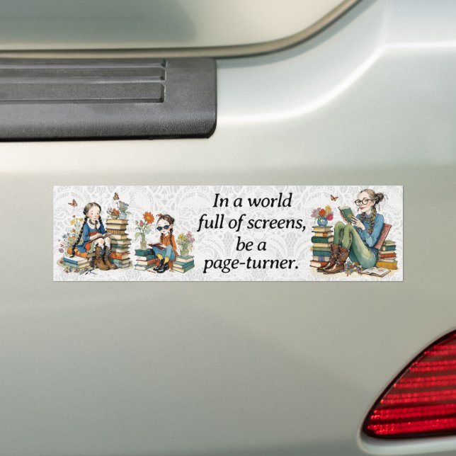 "In einer Welt voller Bildschirme, sei ein Page-Tu Autoaufkleber (Auf Auto)