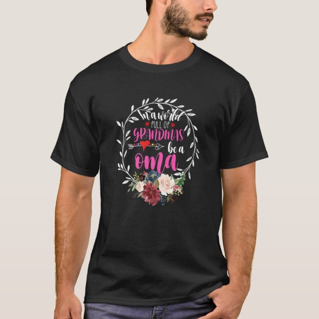 In einer Welt voller Granmas wird ein oma florales T-Shirt (Vorderseite)