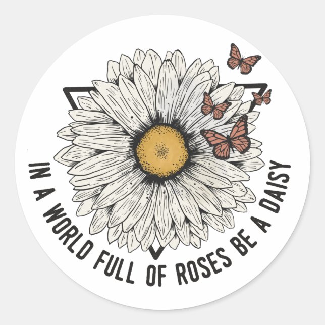 In einer Welt voller Rose ist ein Schwanz Runder Aufkleber (Vorderseite)