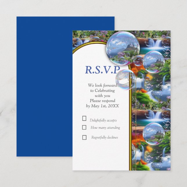 In einer wunderbaren Welt lebe ich RSVP Karte (Vorne/Hinten)