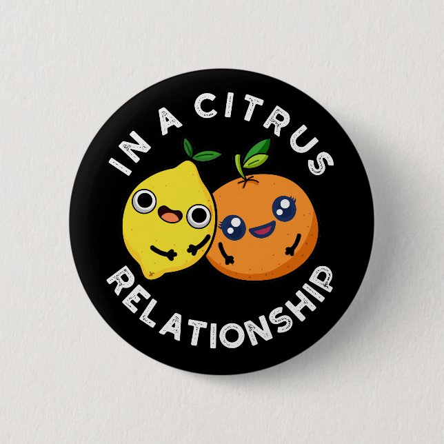 In einer Zitrusbeziehung Funny Fruit Pub Button (Vorderseite)