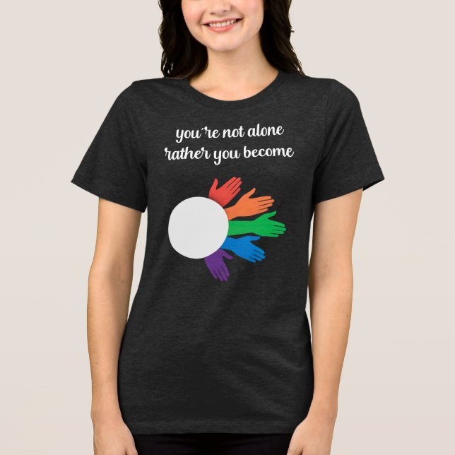 "In Einsamkeit finden wir uns: motivierend Wort Tri-Blend Shirt (Vorderseite)