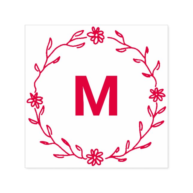 In-Elegant-Blumengranulat Monogram Permastempel (Design)