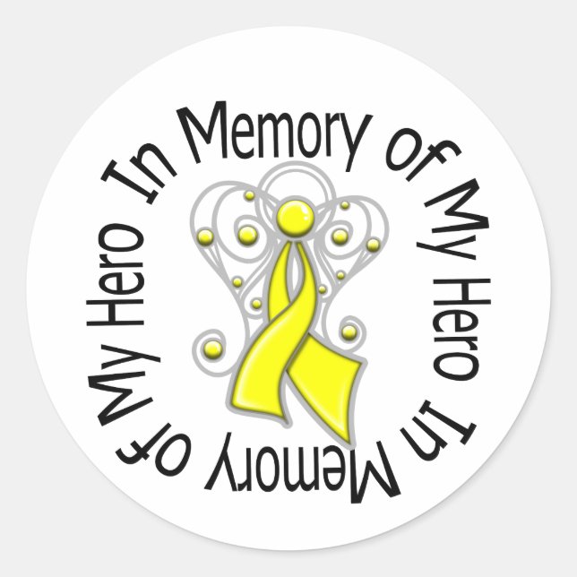 In Erinnerung an meinen Helden Sarcoma Angel Wings Runder Aufkleber (Vorderseite)
