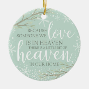 In Erinnerung Liebe Himmelsblauer Schnee Winterbau Keramik Ornament