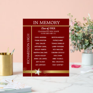 In Erinnerung. Tributtafel für den Klassentreffen Acrylschild