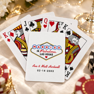 In Fabulous Las Vegas geheiratet in Weiß Spielkarten