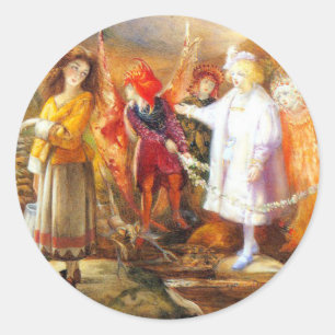 In Fairyland John Anster Fitzgerald Runder Aufkleber