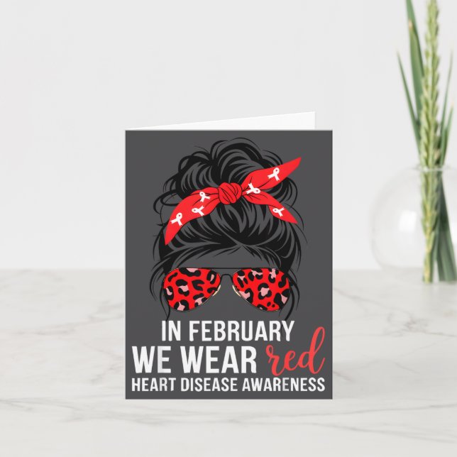 In February We Wear Red Chd Heart Disease Awarenes Karte (Vorderseite)