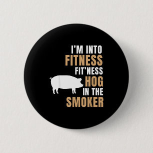 In Fitness Schwein BBQ Smoker Bräter lustiges Schw Button