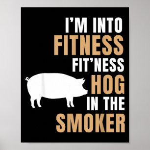 In Fitness Schwein BBQ Smoker Bräter lustiges Schw Poster