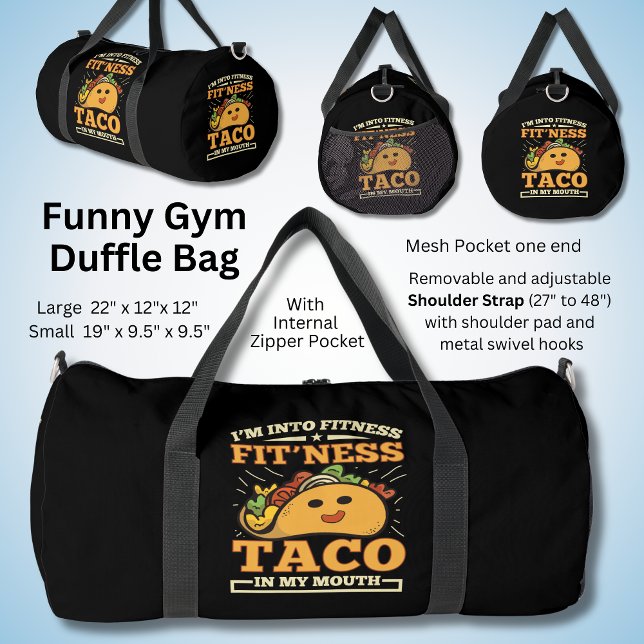 In Fitness - Taco - Funny Sarcastic Gym Duffle Bag (Von Creator hochgeladen)