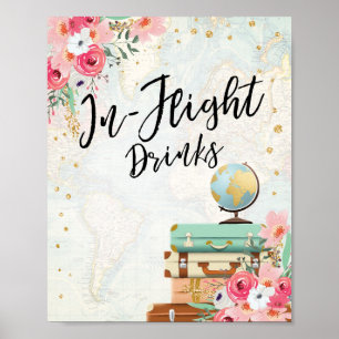 In-Flight-Drinks Bar sign Travel Shower Adventure Poster