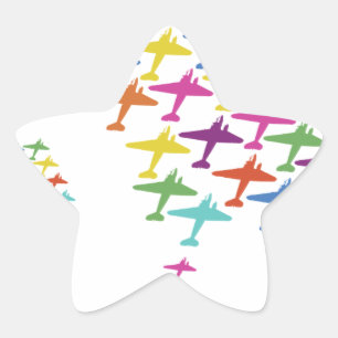 In Formluftflugzeug Ballonflug Luftfahrt Stern-Aufkleber