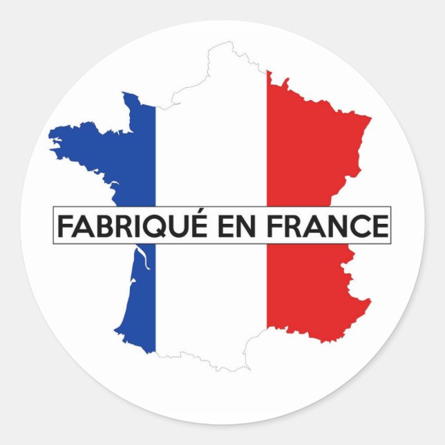 in france Landkarte Etikett fabrique Runder Aufkleber (Vorderseite)
