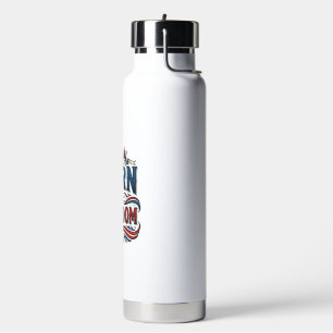 In Freiheit geborenes patriotisches Vintage-Vector Trinkflasche