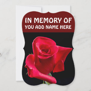 IN Gedenken an FUNERAL CARDS, ROTE ROSE Einladung