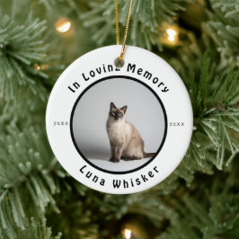 In Gedenken Katzenfoto-Gedenkstätte Keramik Ornament