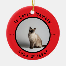 In Gedenken Katzenfoto-Gedenkstätte Keramik Ornament