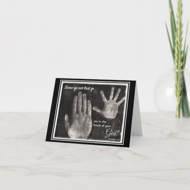 In Gods Hands Inspiration LDS Notecard Karte (Vorderseite)