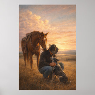 In Good Company   Cowboy Horse Dog   Poster