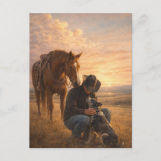 In Good Company | Cowboy Horse Dog | Postkarte