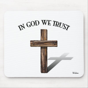 In Gott vertrauen wir dem robusten Kreuz Mousepad
