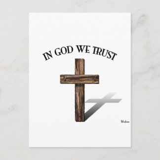 In Gott vertrauen wir dem robusten Kreuz Postkarte