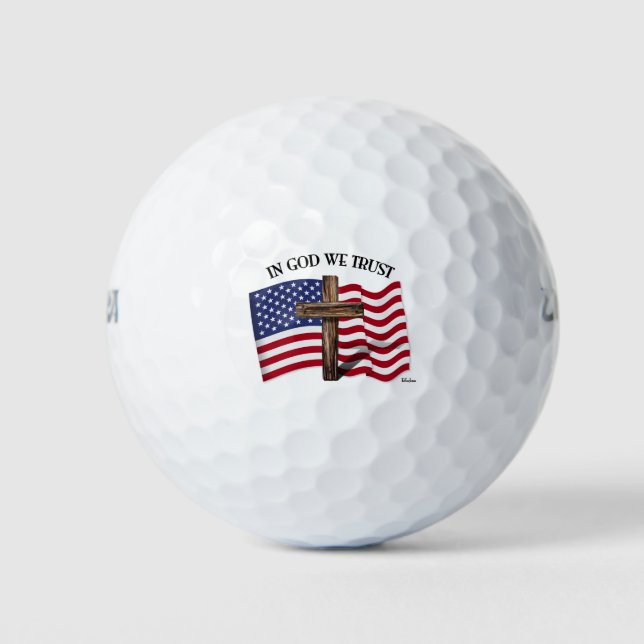 In Gott vertrauen wir dem widerspenstigen Kreuz un Golfball (Vorderseite)