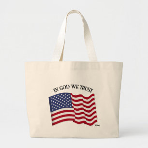 In Gott vertrauen wir der US-Flagge Jumbo Stoffbeutel