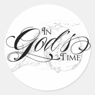 In Gottes Zeit Runder Aufkleber