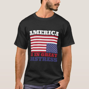 In großer Not die amerikanische Flagge als Einheit T-Shirt