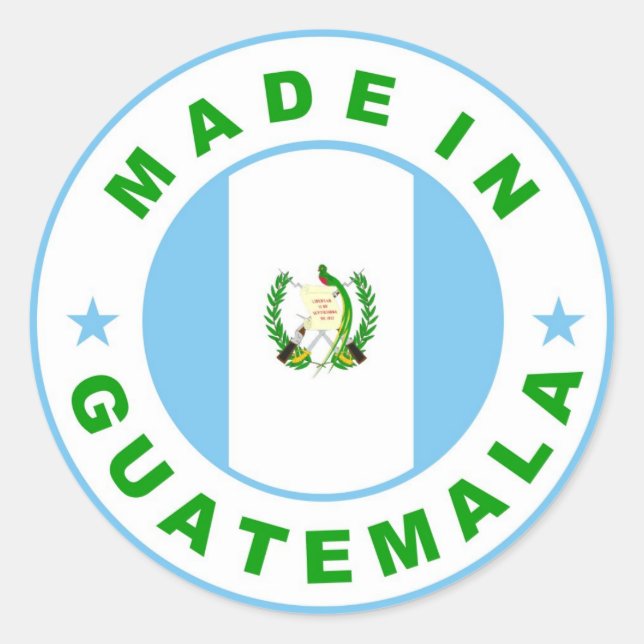 in guatemaltekischer Landesflagge in runder Briefm Runder Aufkleber (Vorderseite)