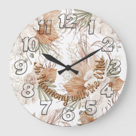 In Harmony with the Wild Wall Clock | Boho Decor Große Wanduhr