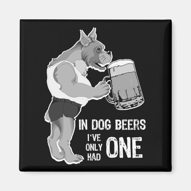 In Hundbier für dunklen Hintergrund Magnet (Vorne)