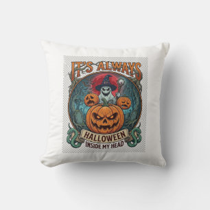 In Ihrem Kopf ist immer Halloween Kürbis Geistersc Kissen