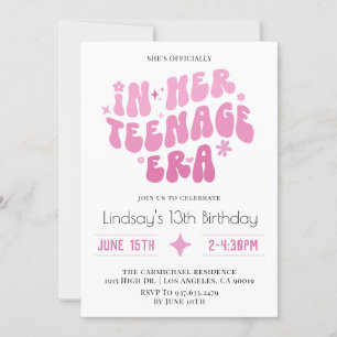 In ihrer Teenager-Ära Groovy Geburtstag Einladung