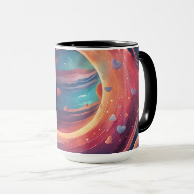 💖 🌠 "In Ihrer Umlaufbahn gefangen" Tasse (VorderseiteRechts)