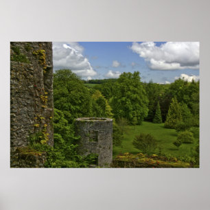 In Irland, auf dem Schloss Blarney, ein Steinturm Poster